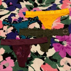 VS Pink lace thong set